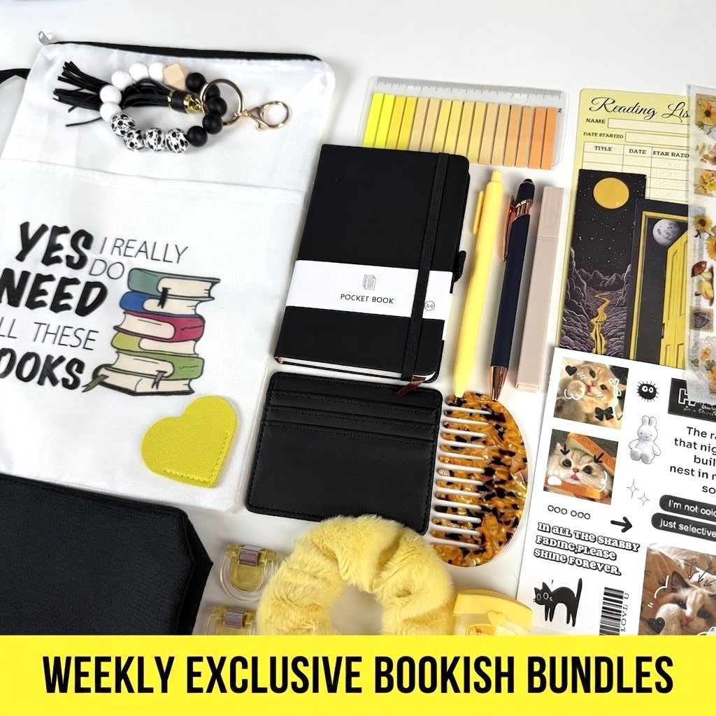 WEEKLY EXCLUSIVE BOOKISH BUNDLE

LIMITED WEEKLY DROPS — ONCE SOLD OUT, THEY DON’T COME BACK! 🖤💛🤍