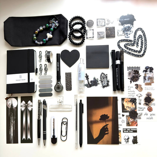 STATIONERY BUNDLE 🖤 𝓜𝓲𝓭𝓷𝓲𝓰𝓱𝓽 𝓑𝓵𝓪𝓬𝓴