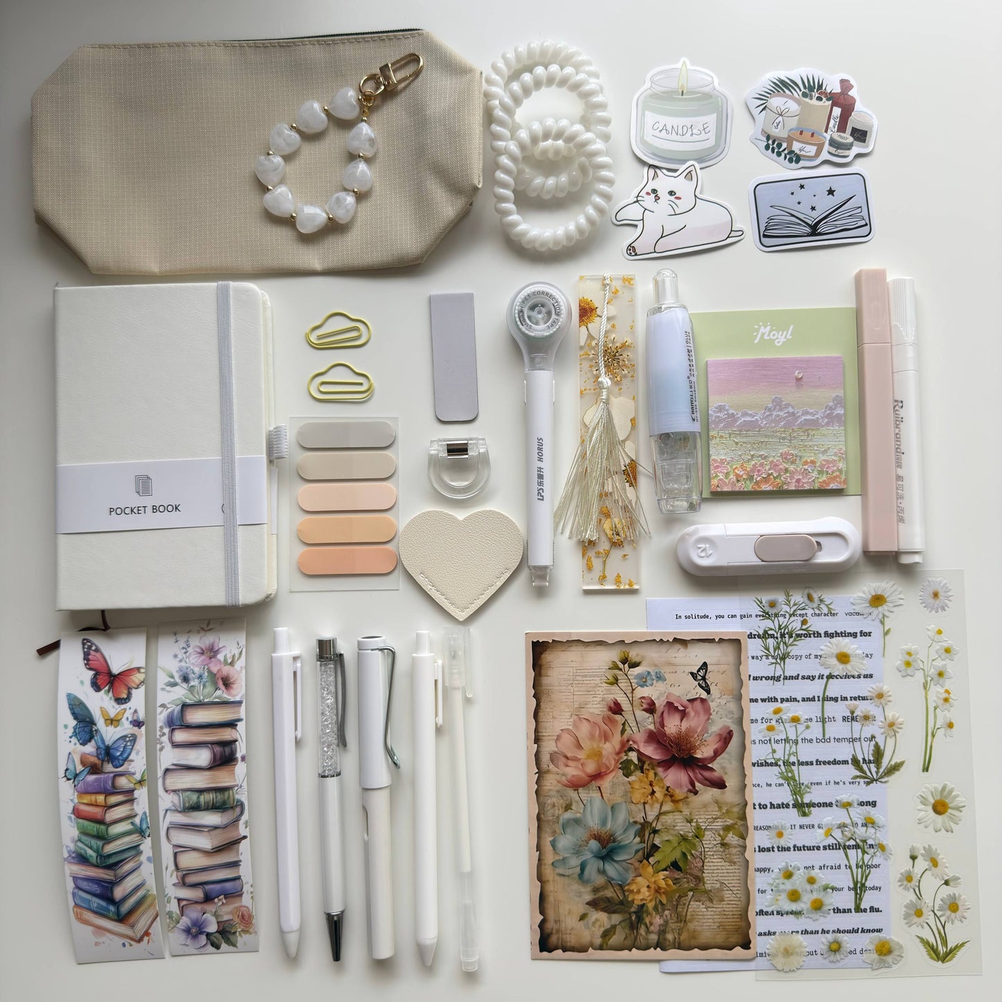 STATIONERY BUNDLE 🤍  𝓦𝓱𝓲𝓽𝓮