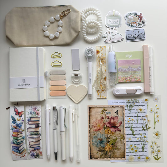 STATIONERY BUNDLE 🤍  𝓦𝓱𝓲𝓽𝓮