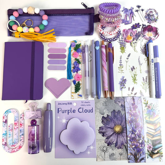 STATIONERY BUNDLE 💜 𝓛𝓪𝓿𝓮𝓷𝓭𝓮𝓻 𝓓𝓻𝓮𝓪𝓶