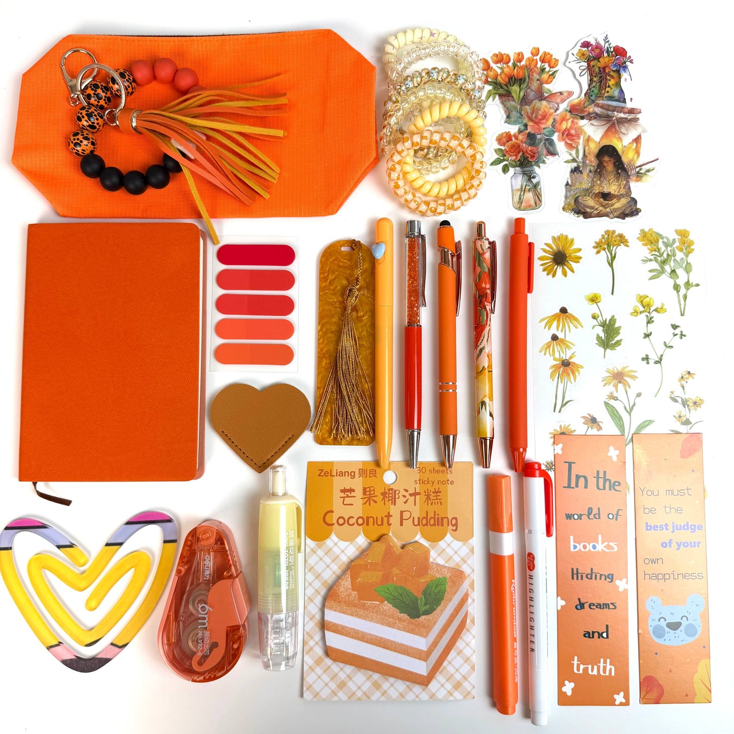 STATIONERY BUNDLE 🍊 𝓢𝓾𝓷𝓼𝓮𝓽 𝓞𝓻𝓪𝓷𝓰𝓮